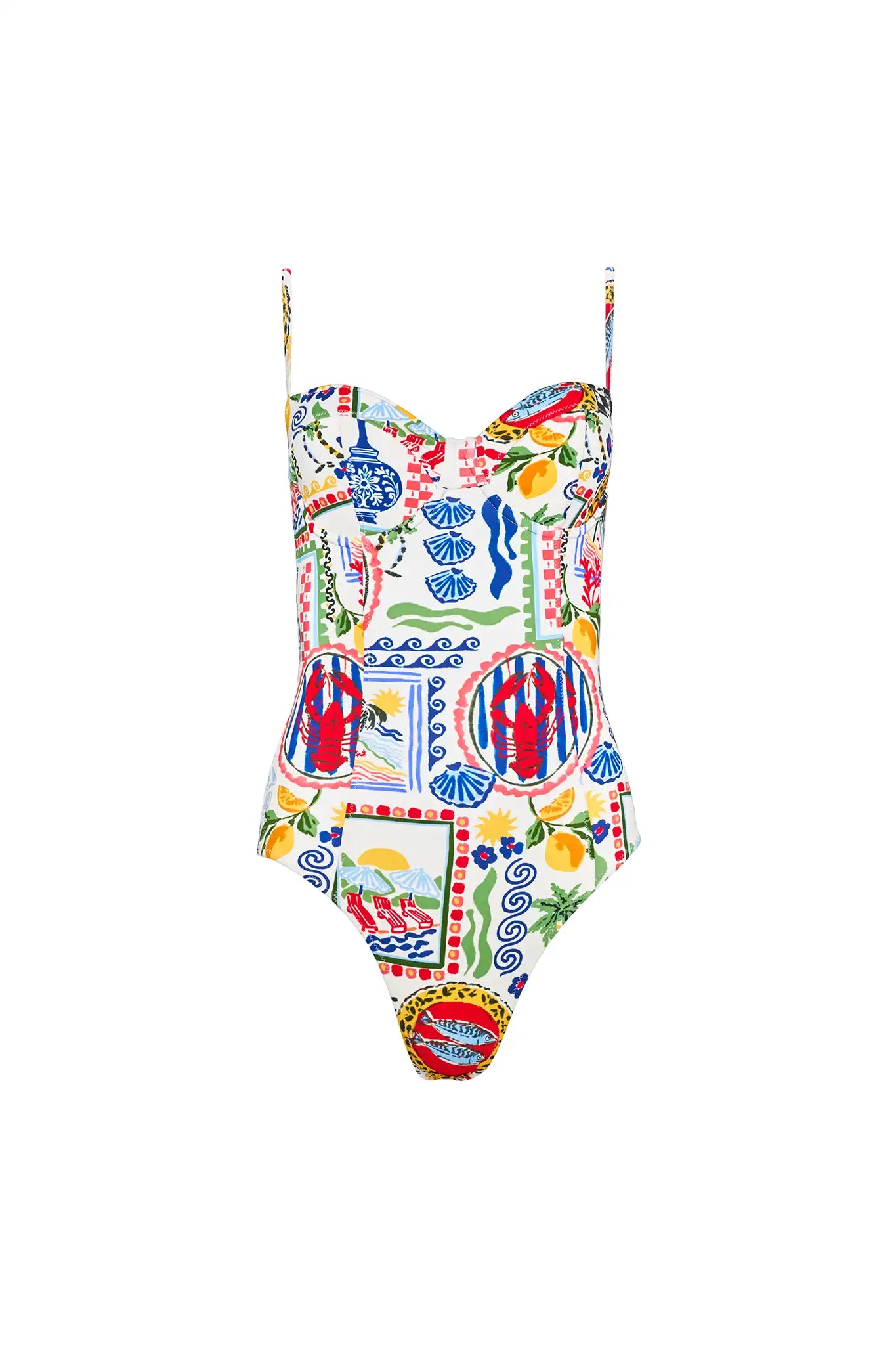 The Underwire One-Piece Swimsuit in Coastal Conversation 