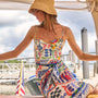 The Underwire One-Piece Swimsuit in Coastal Conversation paired with matching sarong