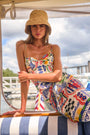 The Sarong in coastal conversation paired with matching One piece swimsuit