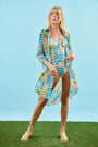 The Underwire One-Piece Swimsuit in Morning Glory paired with matching Flora Cover Up