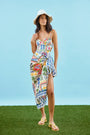 The Sarong in coastal conversation paired with matching One piece swimsuit