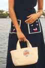 Small canvas tote with the Vaughn Dress.