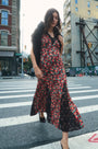 The Vela Dress in Crimson Blossom.