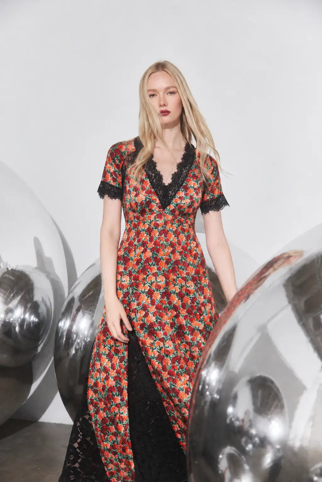 The Vela Dress in Crimson Blossom.