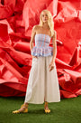 The Vera Top in Seaside Stripe paired with Hunter Bell White Whisper Pant 