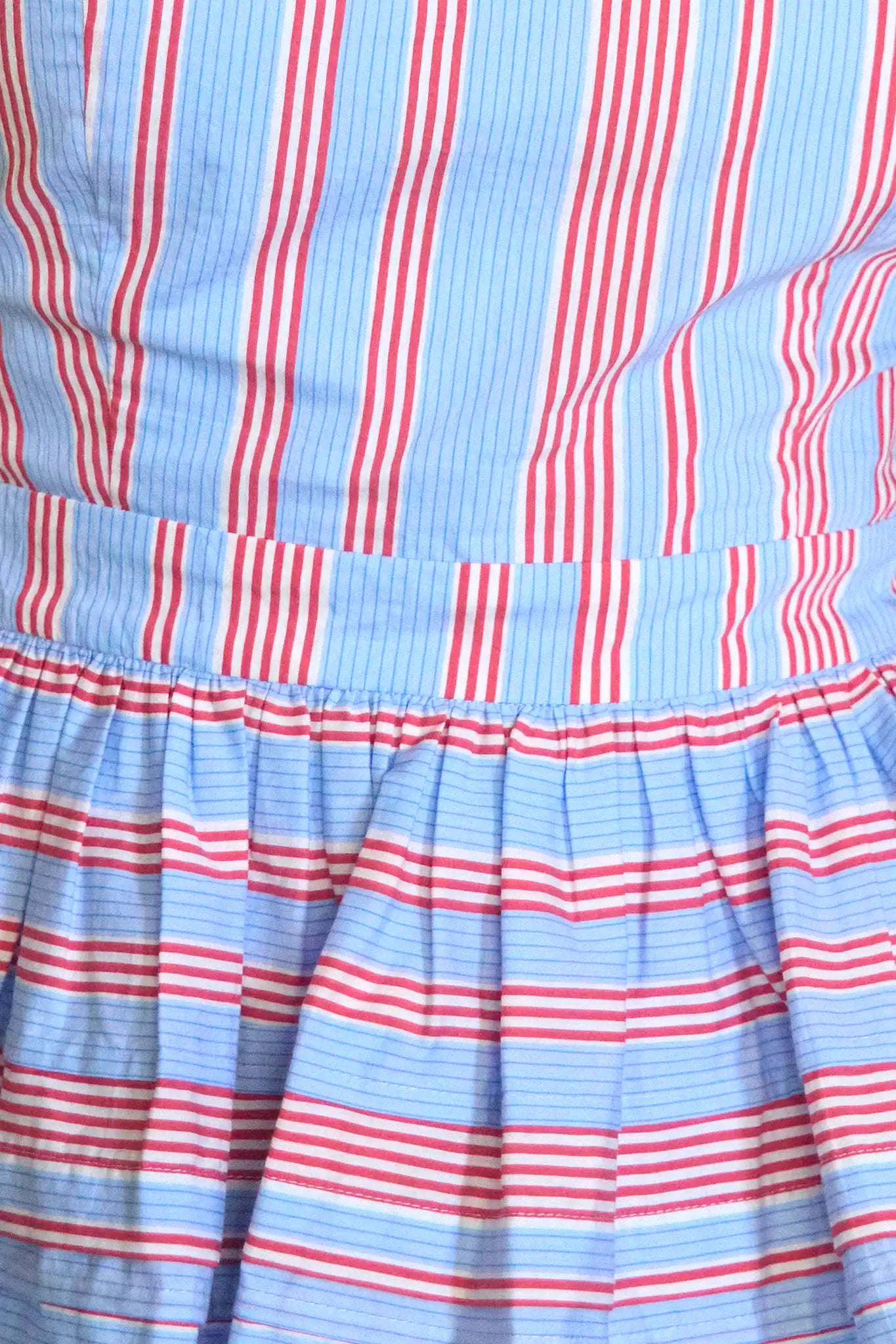 Close up of The Vera Top in Seaside Stripe 