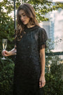 The Whitney Dress in Manhattan Chiffon Onyx.