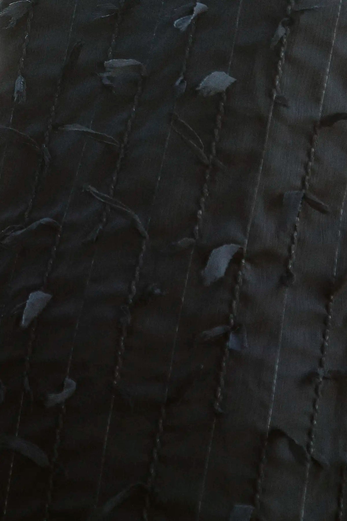Close up of the Whitney Dress in Manhattan Chiffon Onyx.