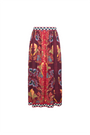 The Wimberly Skirt in Birds of Feather Maroon