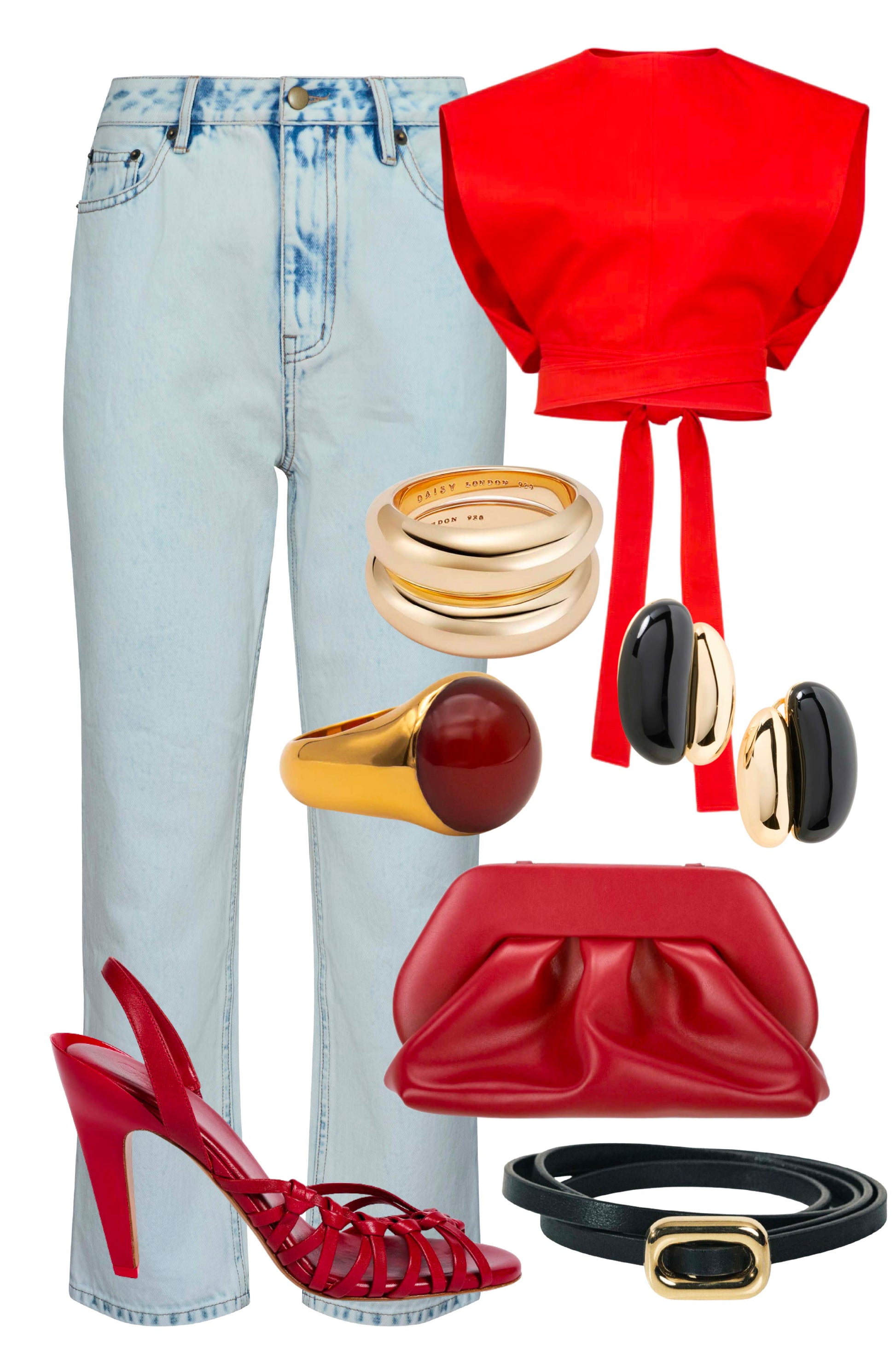 Wray Pant in washed denim styled.