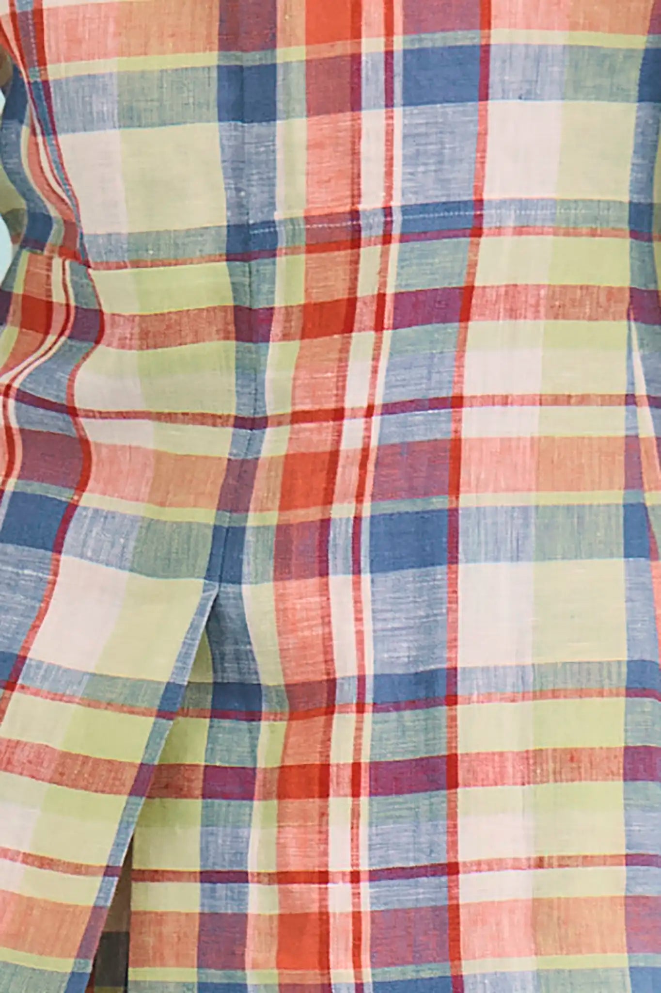 Close up of the Yardley Blazer in Harbor Club Madras.