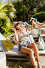 The Eden Short in Bermuda Toile paired with matching Belize Bikini Top and Bottom.