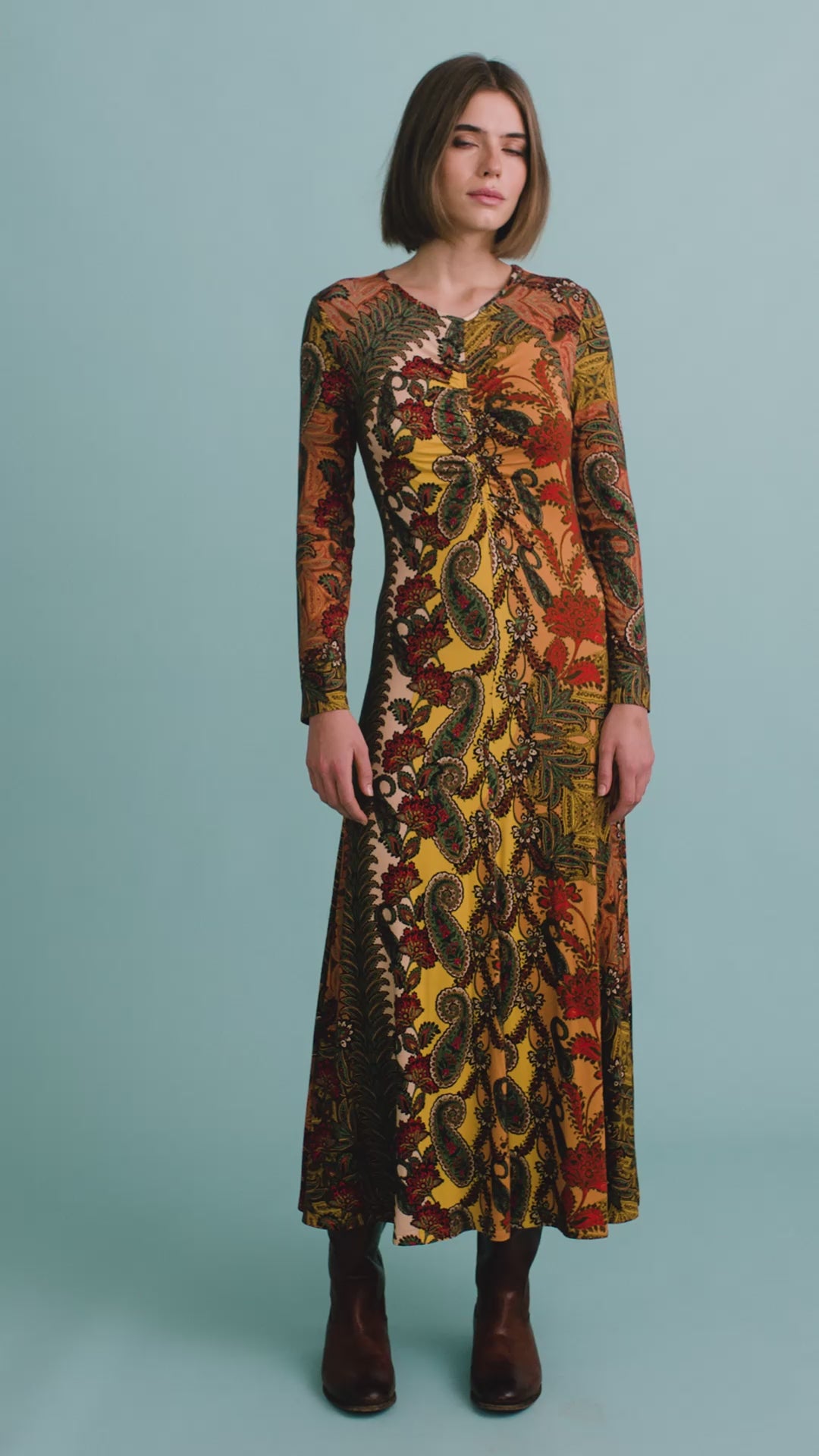The Fairhope Dress in Highland Tapestry.