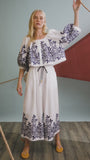 The Marie Top in White Rose Fence paired with matching Whisper Pant.