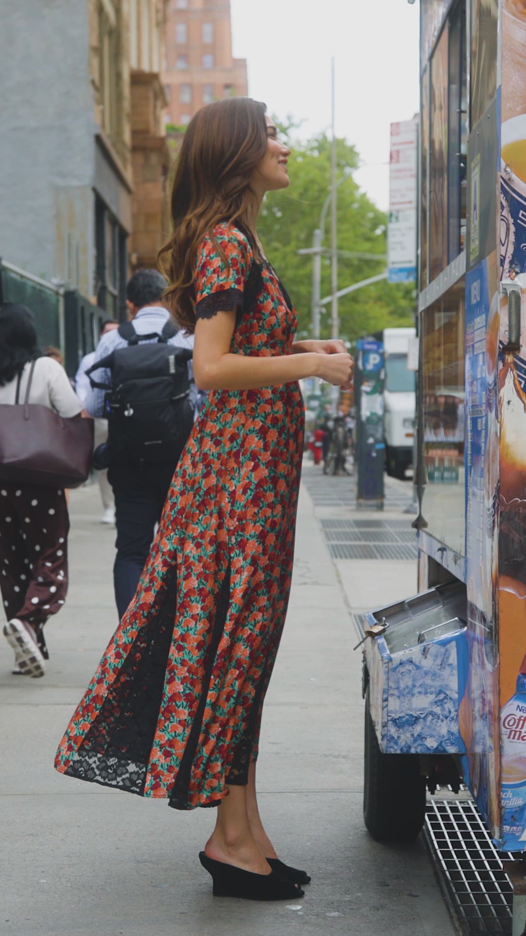 The Vela Dress in Crimson Blossom.