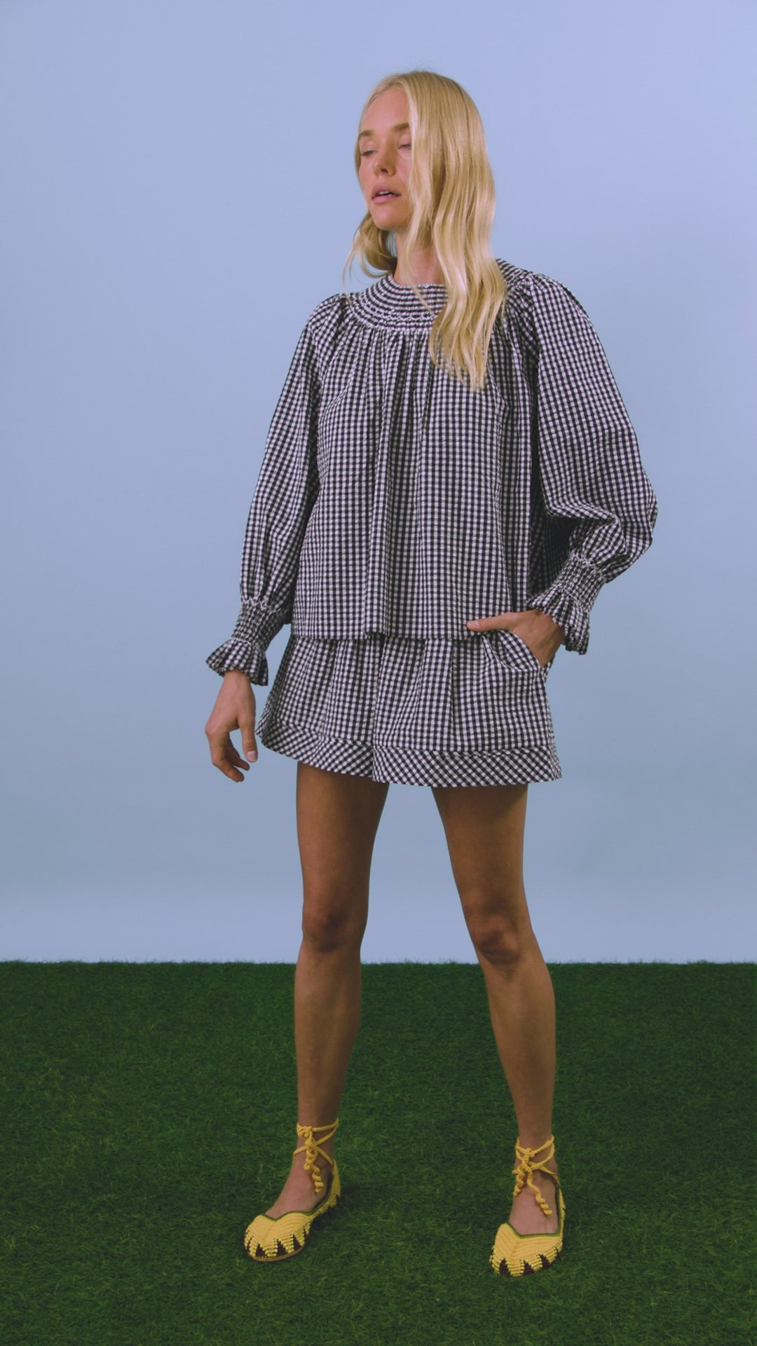  the Jemma Shorts in Black and White Gingham 