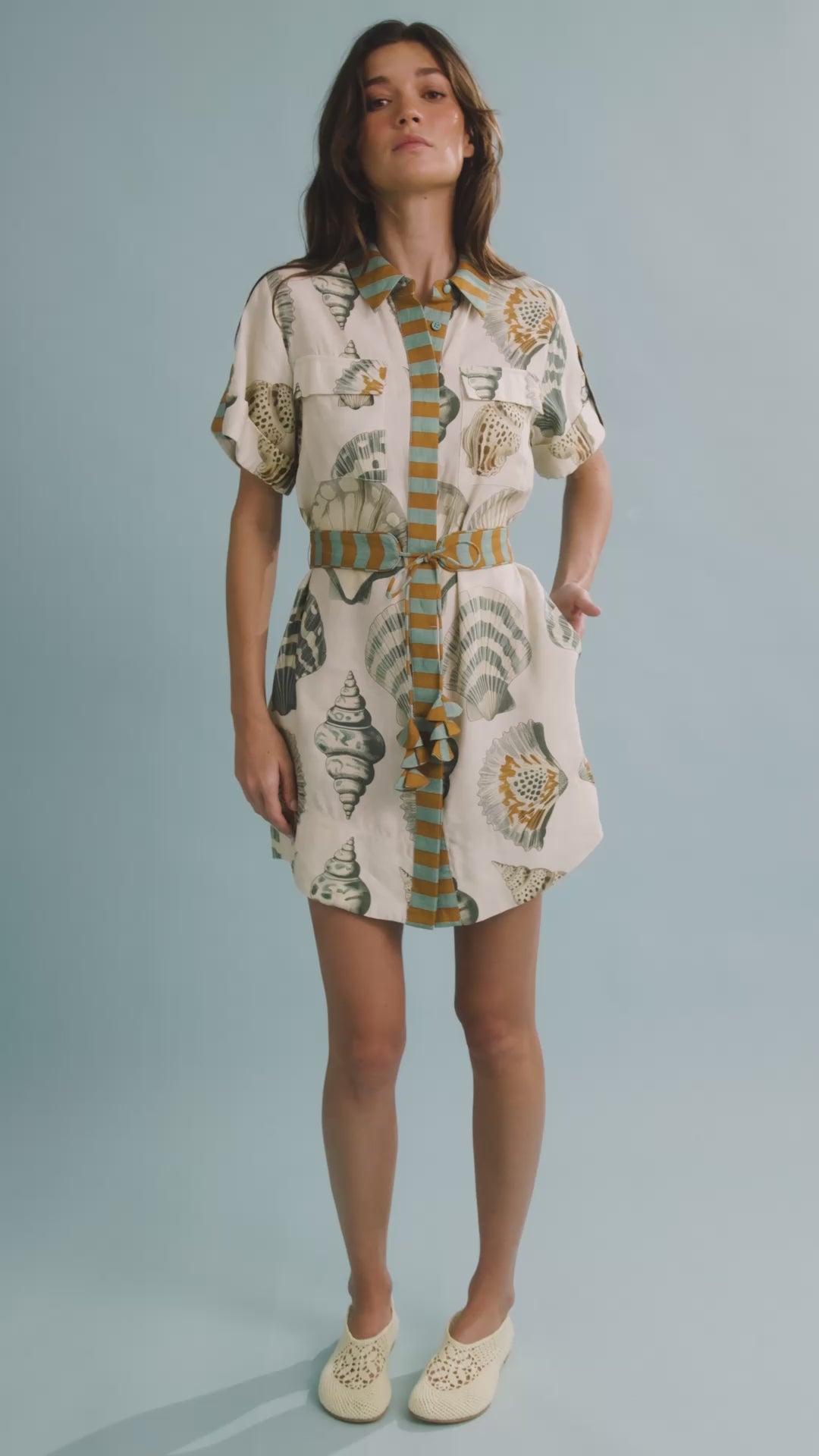 The Nicole Dress in Somers Shell Cream. 