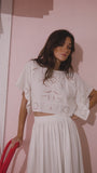 The Keira Top in White paired with matching Tatum Skirt.