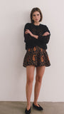 The Jennifer Top in Onyx paired with Willa Short in Glen Paisley. 