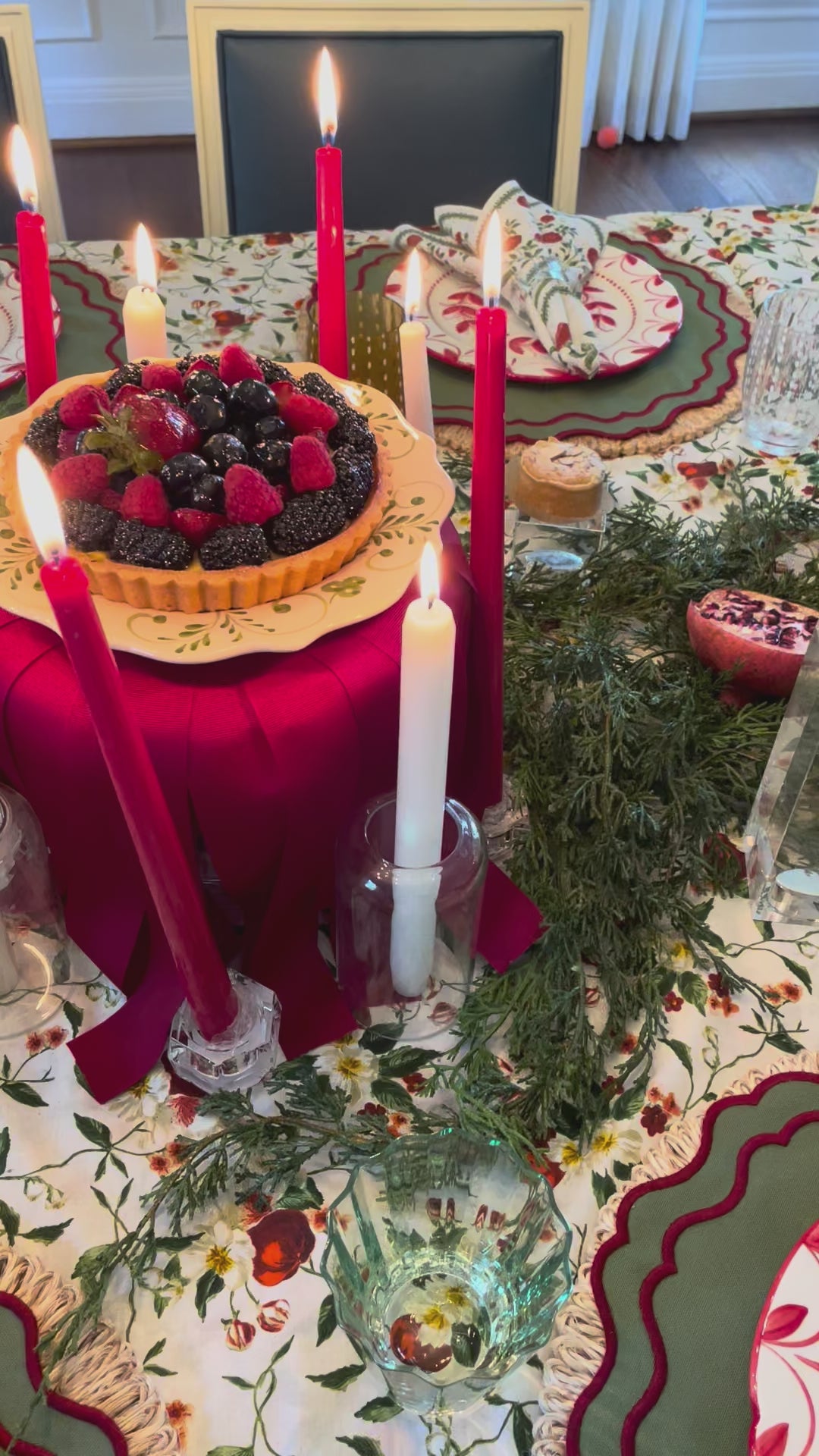 The Camellia Napkin Set with the Camellia Tablecloth.
