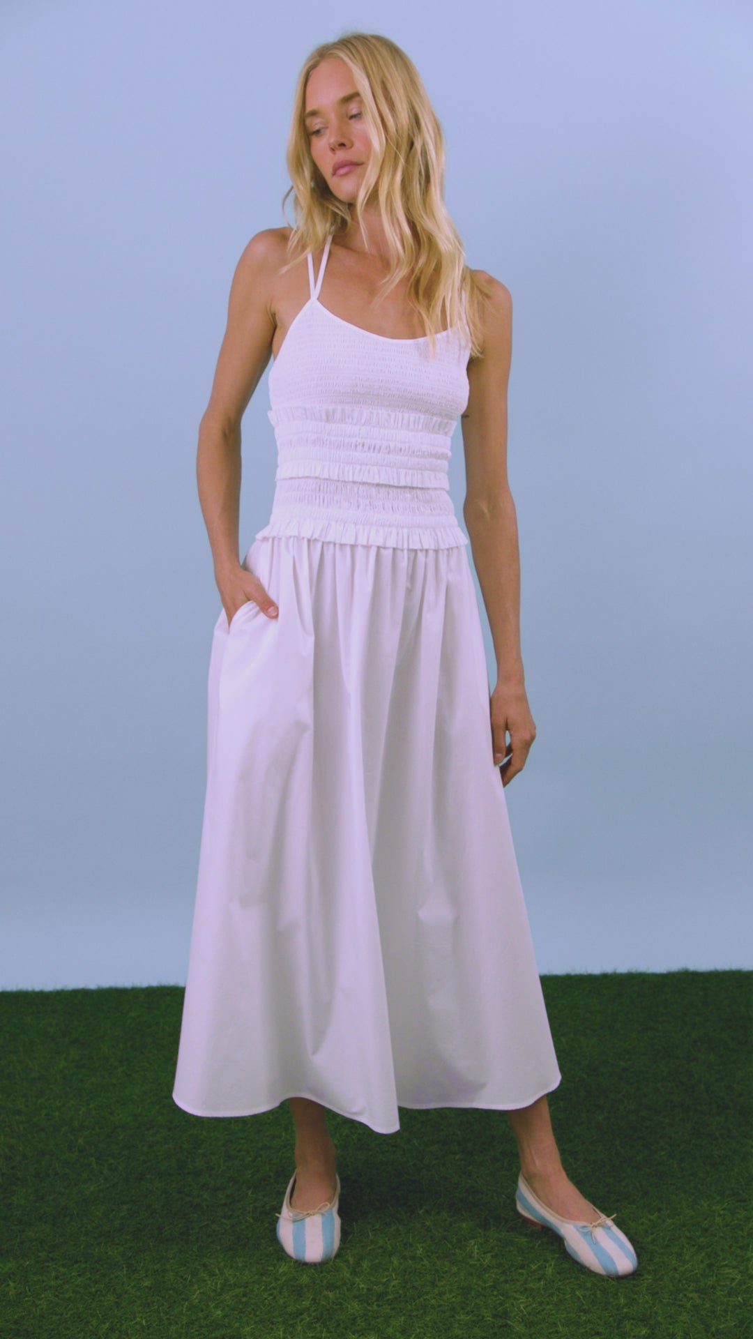 The Francie Dress in white