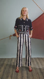 The Clay Top in Deep Sea paired with Juno Paint in Lighthouse Navy Stripe.