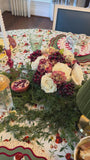The Camellia Table Cloth with the Camellia Napkin Set in Camellia Ivory.