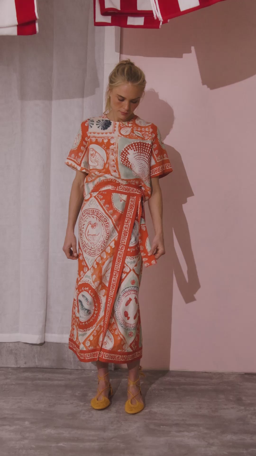 The Maeve Top in Lost at Sea print paired with matching Paloma Wrap Skirt in Lost at Sea print.