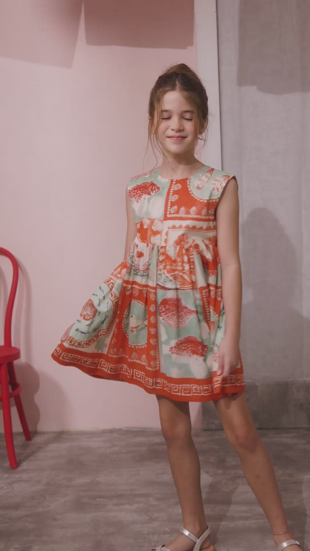 The Kids Piper Dress in Lost at Sea print. 
