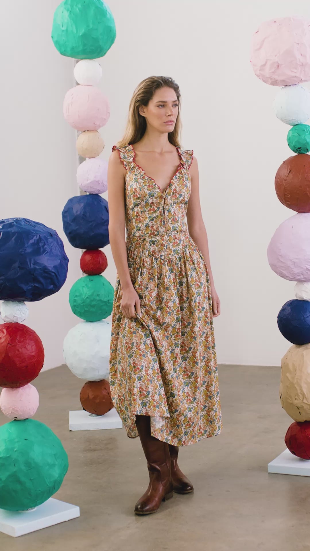 The Ella Lee Dress in Made with Liberty Fabric, Gertrude print.