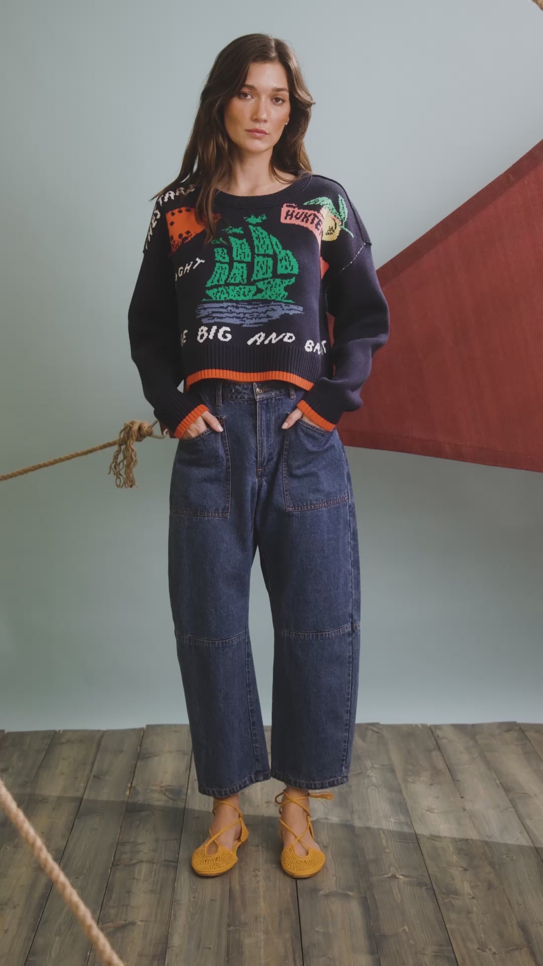 The St. Georges Sweater paired with denim. 