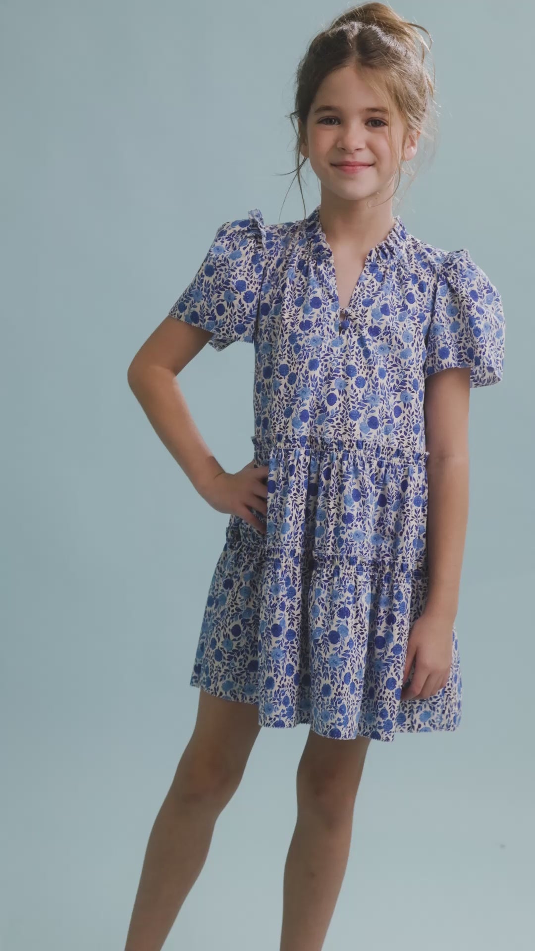 The Kids Merritt Dress in Bermuda Blooms.