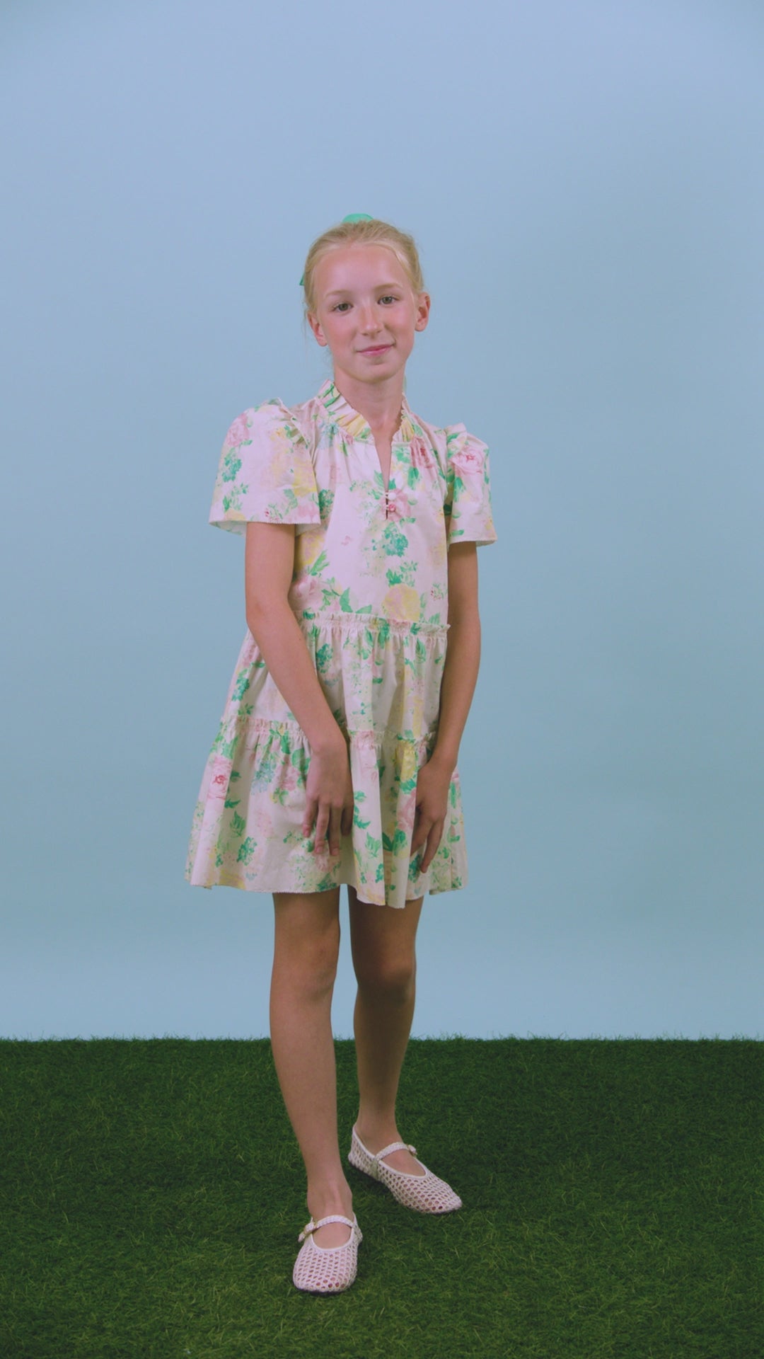 Kids Merritt Dress, in Garden Rose Peony.