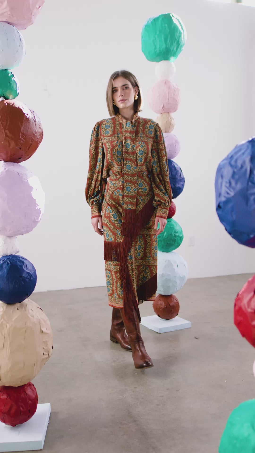 Karis Blouse | Tie Blouse with Fringe | Hunter Bell