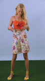 the Ginny Bermuda Shorts in Coastal Conversation paired with Pearl Top in Tangerine Tango