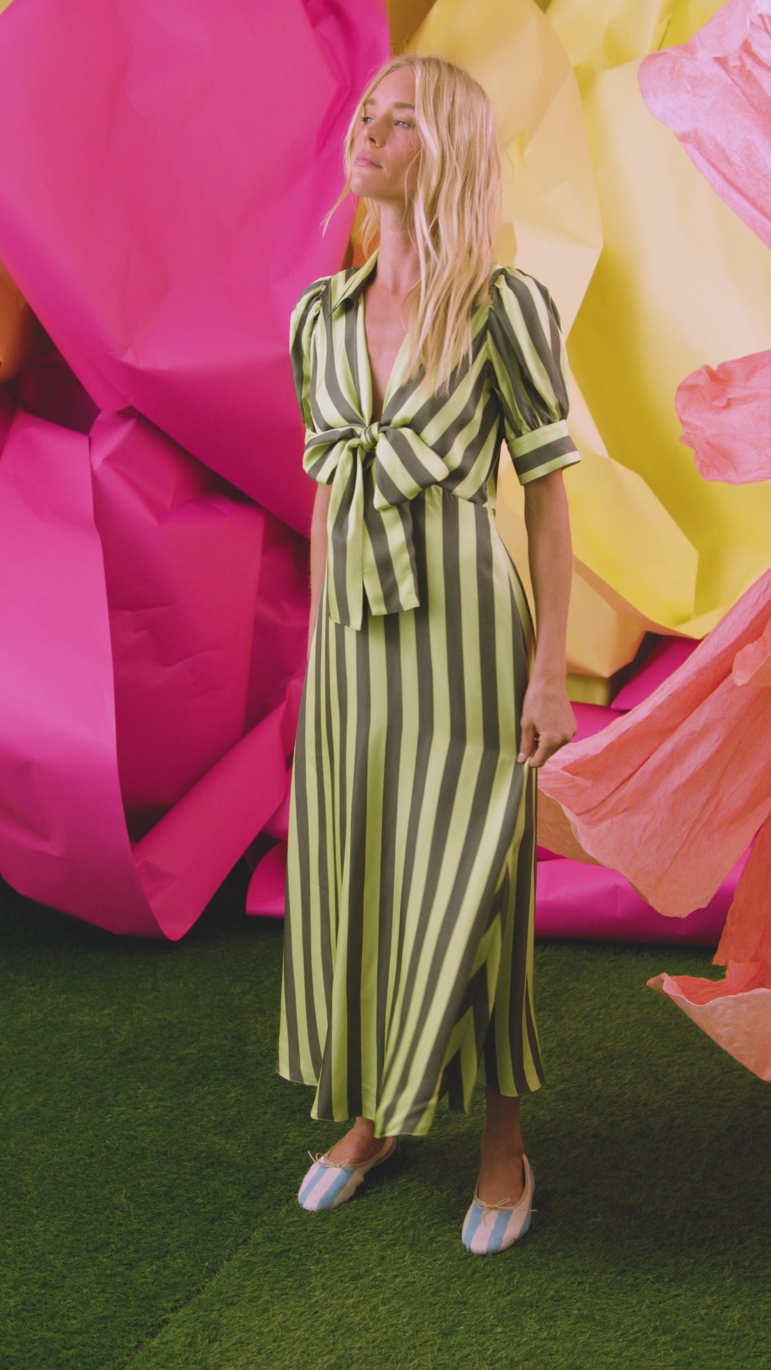 Iris Dress | Tie Front Midi Dress | Hunter Bell
