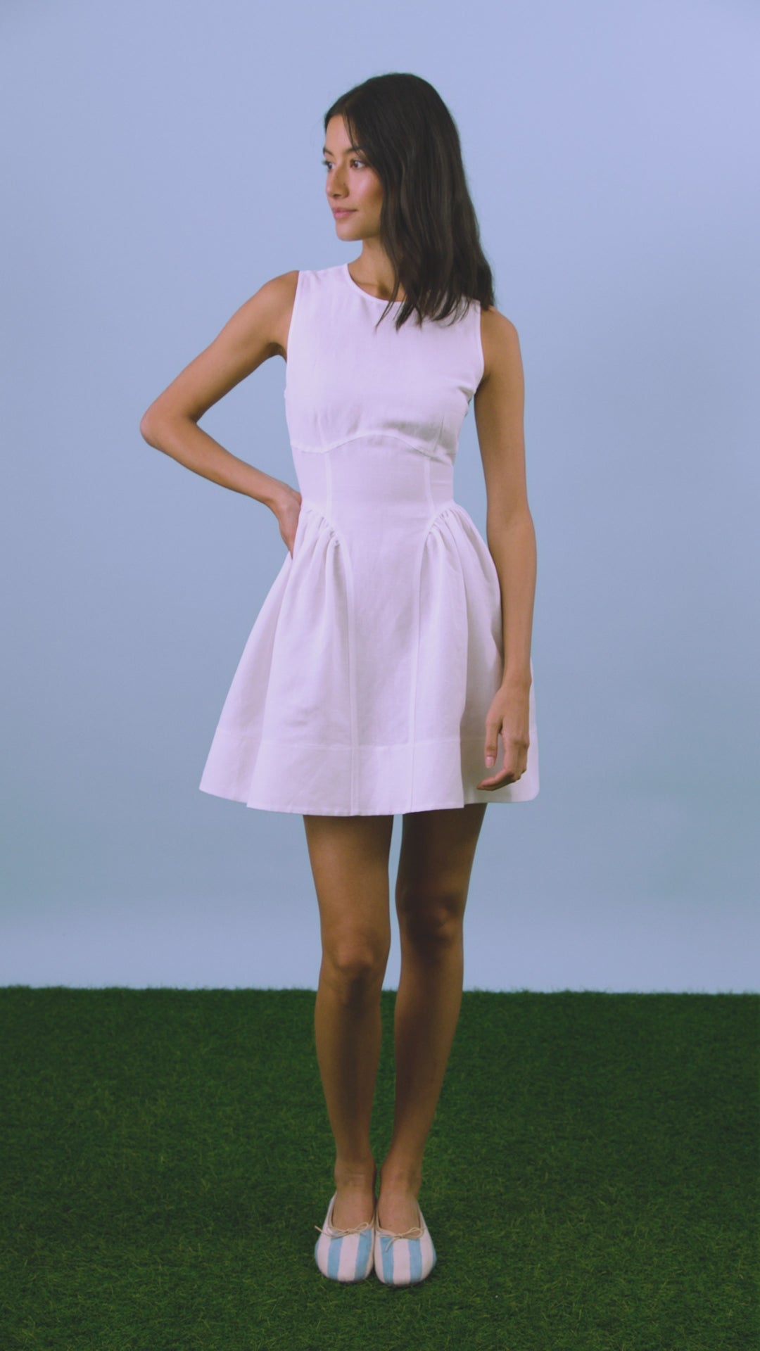 white linen sleeveless dress Layne Dress | White Linen Sleeveless Dress