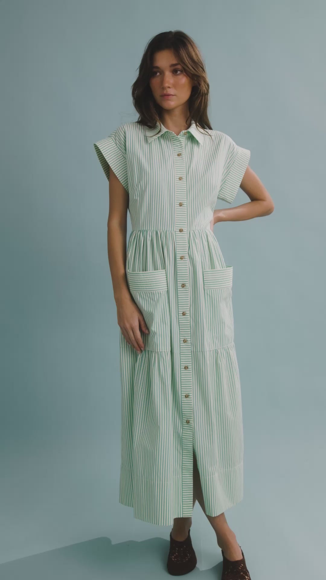 The Sarah Dress in Saltwater. 